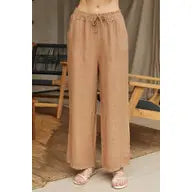 Breezy Linen Drawstring Pants With Pockets